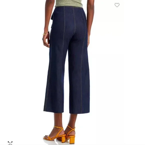 CINQ A SEPT Cropped wide leg Azure Jeans in Indigo